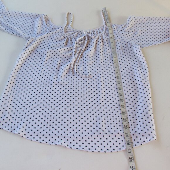 Jules & Leopold Womens Polka Dot Open Cold Off-Shoulder Strap Top Blouse Size M - Picture 5 of 7